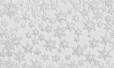 Embossed snowflakes background - digital illustration.