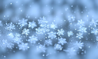 Blurred snowflakes background - digital illustration.
