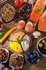 Ingredients of healthy diet that maintains overall health status