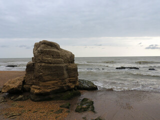 photo from the shore on a cloudy day