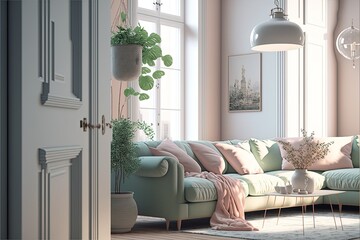 Digital illustration about house interior.