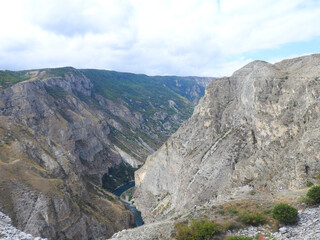beautiful mountain landscape in warm summer