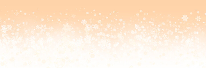 雪の結晶舞い散るオレンジのグラデーション3：1　淡雪