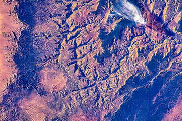 The Grand Canyon. Digital Enhancement. Elements by NASA