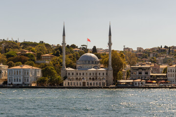 Fototapeta na wymiar Istanbul, Turkey - 26 September 2021 - A tour of the Bosphorus in the morning