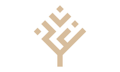 square tree abstract elegant ornament logo design