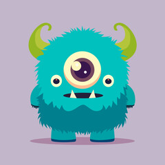 cute monster cartoon character vector icon illustration icon concept isolated premium vector flat