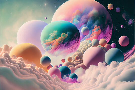 Surreal Pastel Space Landscape - AI Art
