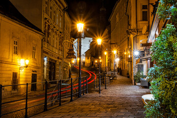 Banska Stiavnica town, Slovakia, night scene