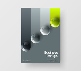Multicolored 3D spheres annual report concept. Original catalog cover design vector illustration.