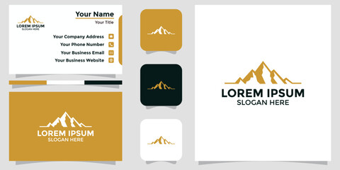 mountain design logo and branding card