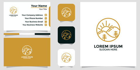 mountain design logo and branding card