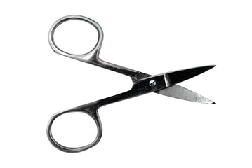 Scissors for manicure on a white background. scissors isolate