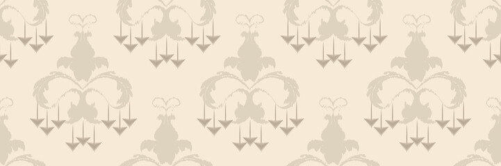 Fototapeta premium Ikat Damask Scandinavian embroidery, ikat seamless tribal color, Asian design Digital textile Asian Design ancient art for Prints Fabric saree Mughal Swaths texture Kurti Kurtis Kurtas