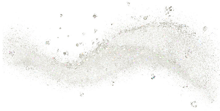Silver glitter hand-drawn abstract curve