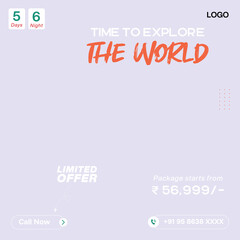 Fototapeta premium travel and tourism banner post or social media post template