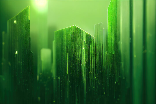 Green Matrix Background. Ai Generated.