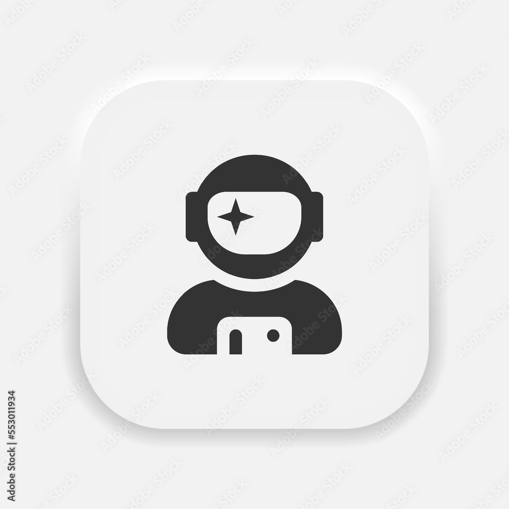 Canvas Prints astronaut in space suit icon vector. astronaut symbol in neumorphism style. vector eps 10