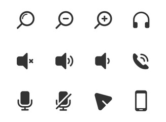 ui web icons isolated on white background. glyph icon set for web, mobile apps, ui design, print polygraphy and promo advertising business