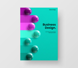 Amazing poster design vector concept. Original realistic balls annual report template.