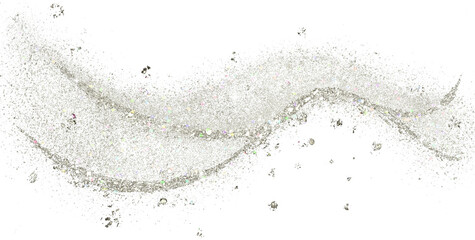 Silver glitter hand-drawn line curve abstract