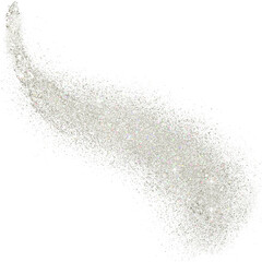 Silver glitter hand-drawn comet