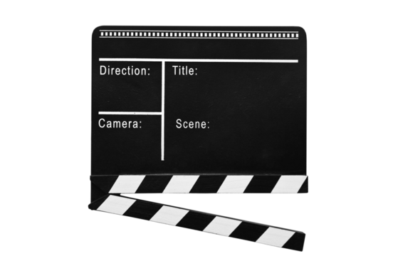 Real movie clapper with copy space isolated
