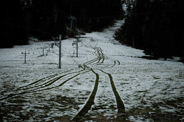 Station de Ski par manque de neige - obrazy, fototapety, plakaty