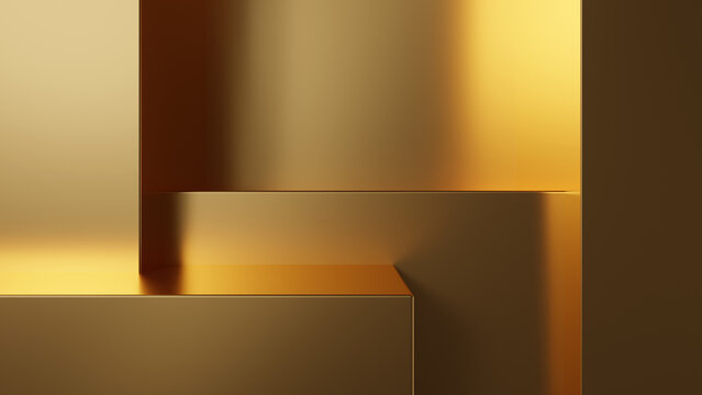 gold geometry background ,3D rendering