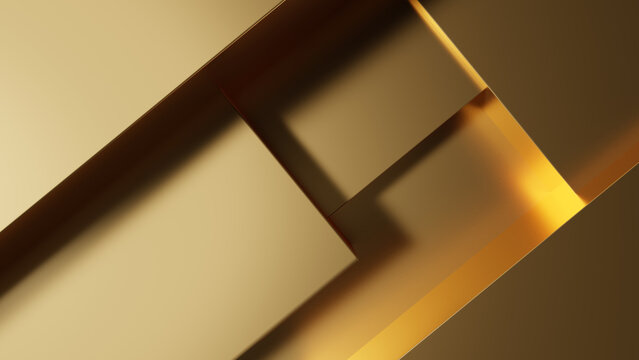 gold geometry background ,3D rendering