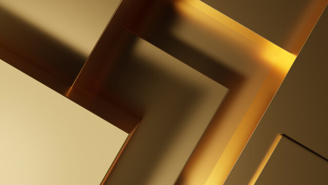 gold geometry background ,3D rendering