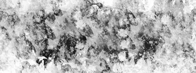 Fototapeta na wymiar Gray, white watercolor textured on white paper background. Gray watercolor painting textured design on white background. Silver ink and watercolor textures.