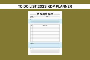 To do list 2023 Kdp Planner