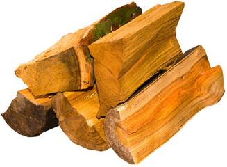 A pile of chopped firewood