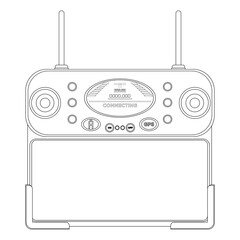 Delivery copter remote controller Coloring book. Modern autonomous drone for drone order delivery. PNG Illustration.
