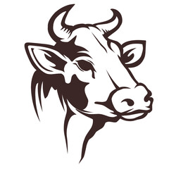 cow head icon on white