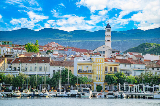 Crikvenica. The city on the embankment of the Adriatic Sea. Kvarner bay area Croatia. on vacation in the summer
