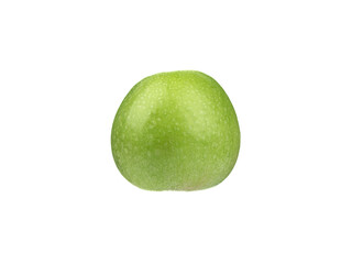 Ripe whole green apple isolated on white background.