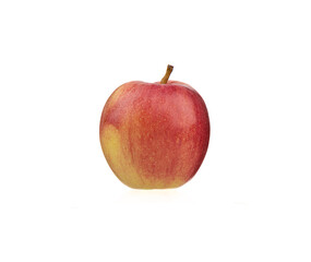 Ripe whole red apple on a white background.