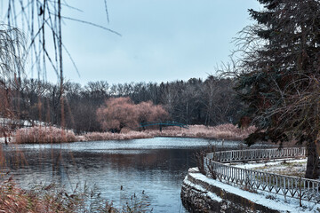 frozen river in winter