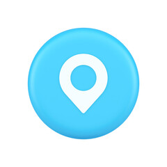 GPS map pin location service button application direction distance pointer 3d realistic icon