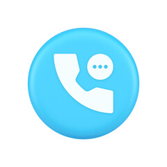 Phone consulting live chat emergency help assistance button web app design 3d realistic icon