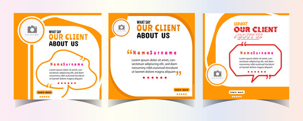 Naklejka premium Modern and creative client testimonial social media post design customer service feedback review
