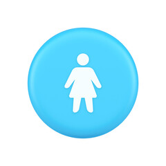 Woman silhouette staff member unrecognizable person button user profile interface 3d icon