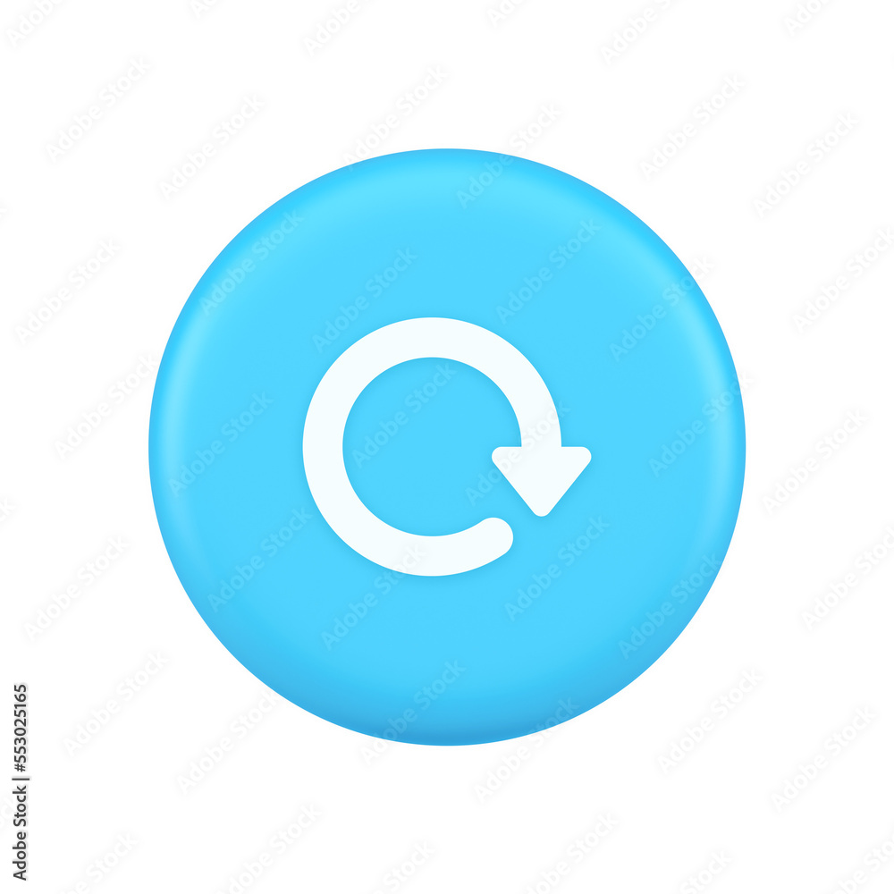 Poster circular arrow button curved dynamic loading progress navigation cursor 3d realistic icon