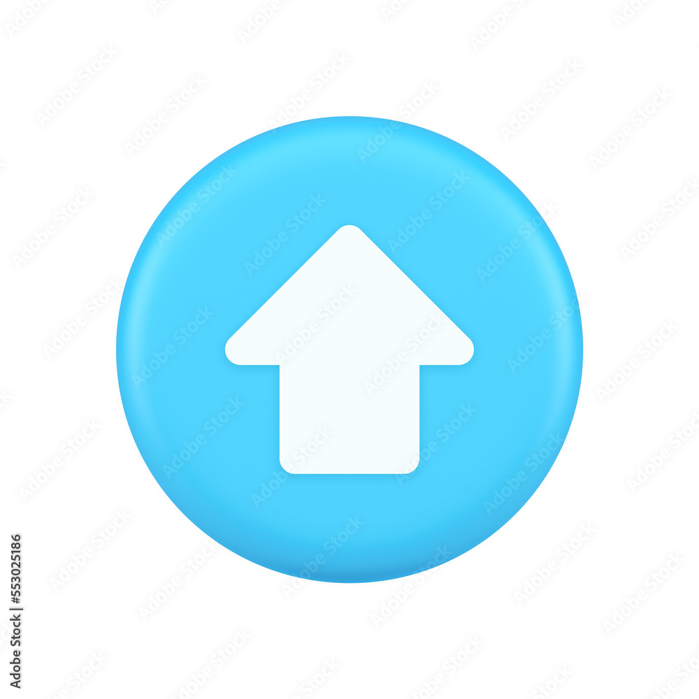 Poster arrow up button directional pointer cyberspace cursor 3d realistic icon