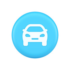 Car automobile button urban travel traffic transportation drive rent repair 3d realistic icon