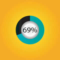 circle percentage diagrams showing % ready-to-use for web design, user interface (UI) or infographic - indicator 