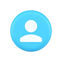User person human contact button cyberspace account information web app 3d realistic icon