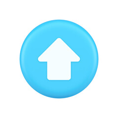 Arrow up button directional pointer cyberspace cursor 3d realistic icon